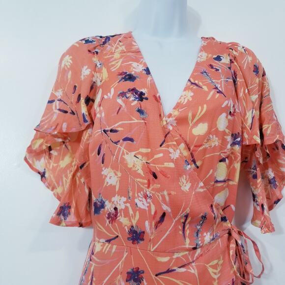 Haute Hippie Women size Medium Tribe Floral Wrap Maxi Dress - Picture 4 of 13